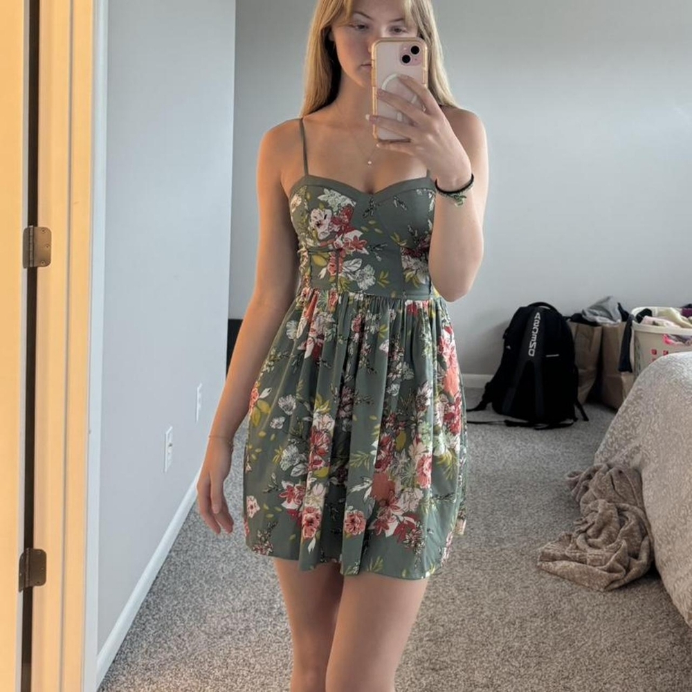 Women's Floral Green Dress